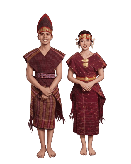 Batak couple in traditional Ulos attire